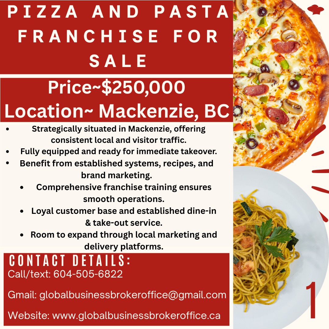 Branded Pizza & Pasta Franchise – Mackenzie, BC